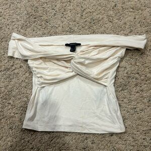 Forever 21 Off The Shoulder Cream Top